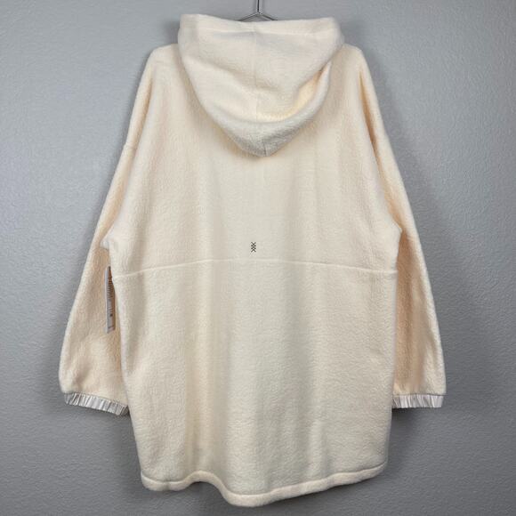 Rhone Aloft Fleece Full Zip Hoodie Cream Size XXL Soft Relaxed Fit NEW - Picture 3 of 11